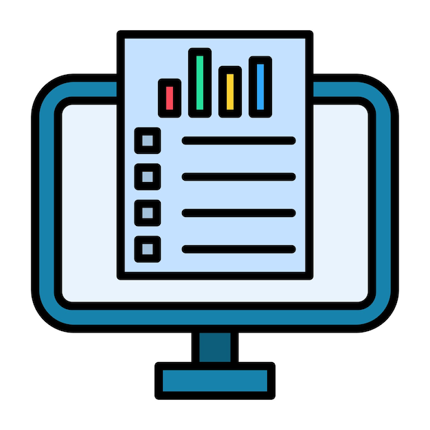 Vector online reports flat illustration