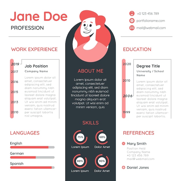 Vector online resume template