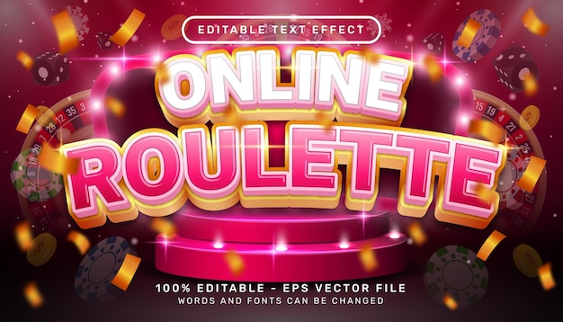 online roulette 3D-teksteffect en bewerkbaar teksteffect