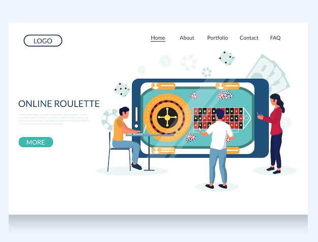 Online roulette vector website bestemmingspagina ontwerpsjabloon