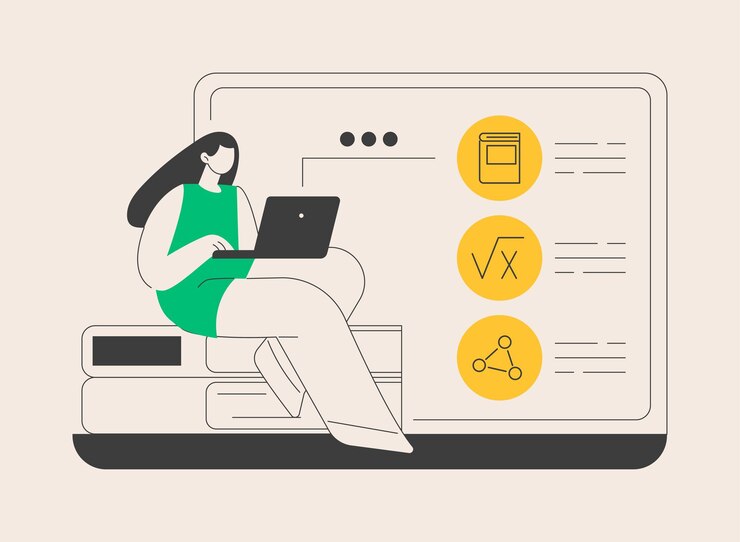 वेक्टर online school platform abstract concept vector illustration