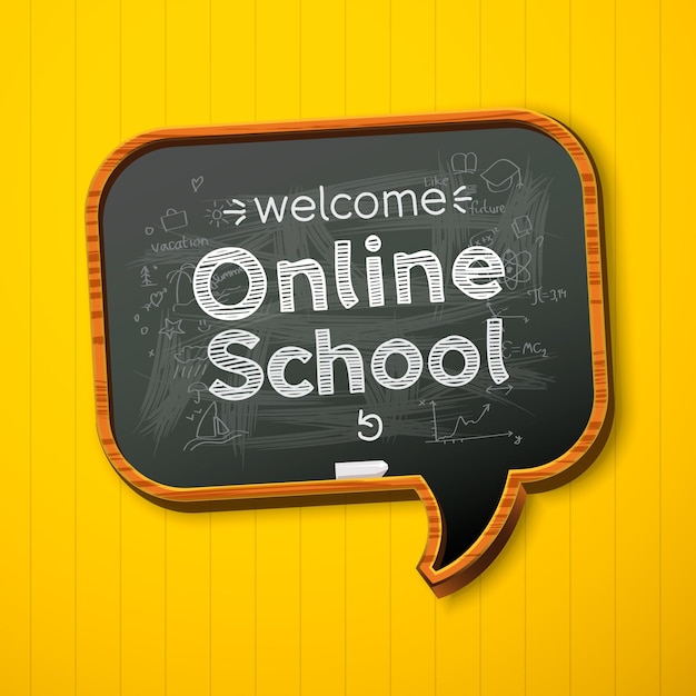 Online school terug naar school leersjabloon