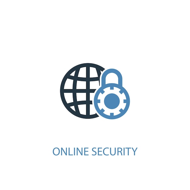 Online security concept 2 colored icon. simple blue element illustration. online security concept symbol design. can be used for web and mobile ui/ux