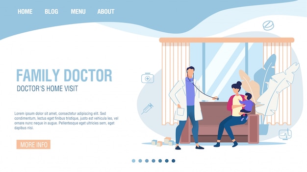 Vector online service for calling family doctor to home