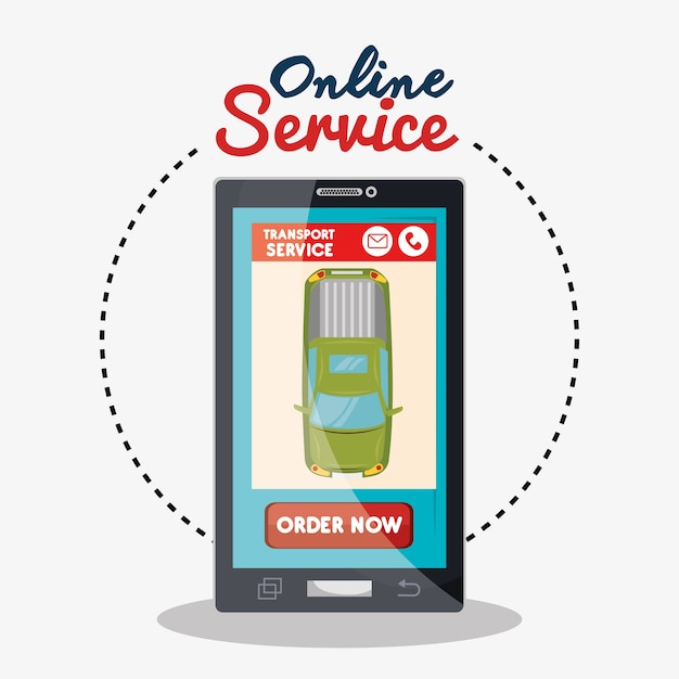 Vector online service groen autovervoer