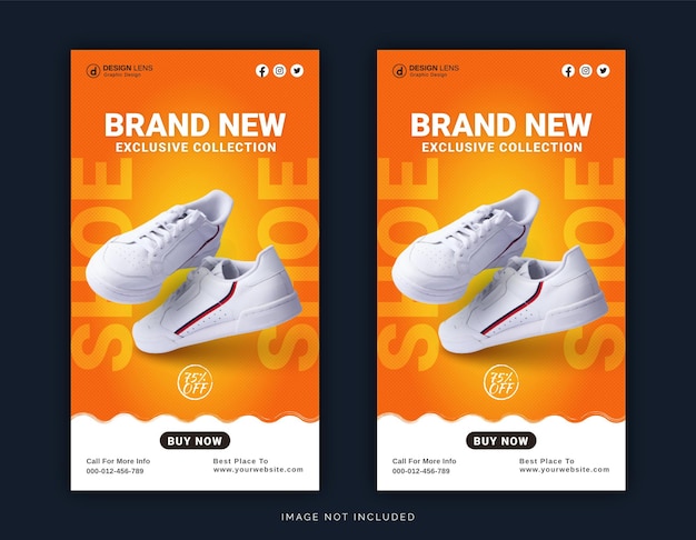 Negozio di scarpe online banner post instagram modello post per social media