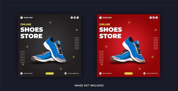 Online shoes store social media post instagram banner template