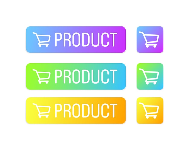 Online shop buttons Flat color online store icons for the site Vector icons