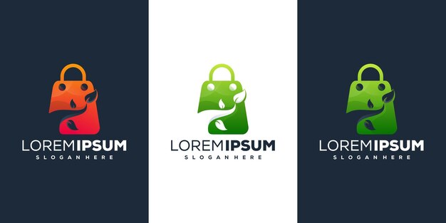 Online shop gradient logo design