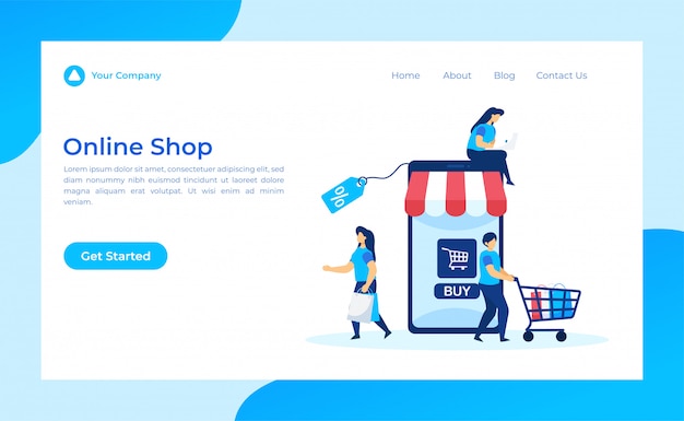 Online shop landing page