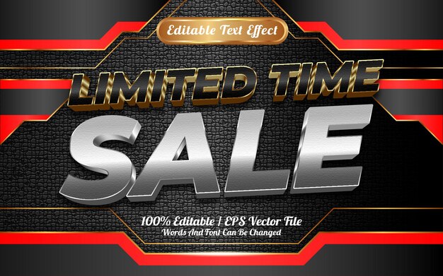 Online shop limited time sale editable text effect template style