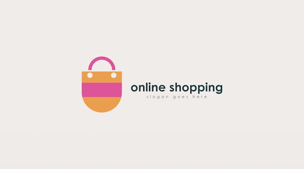 Vector online shop logo design concept template vector. e-commerce logo design for your modern business