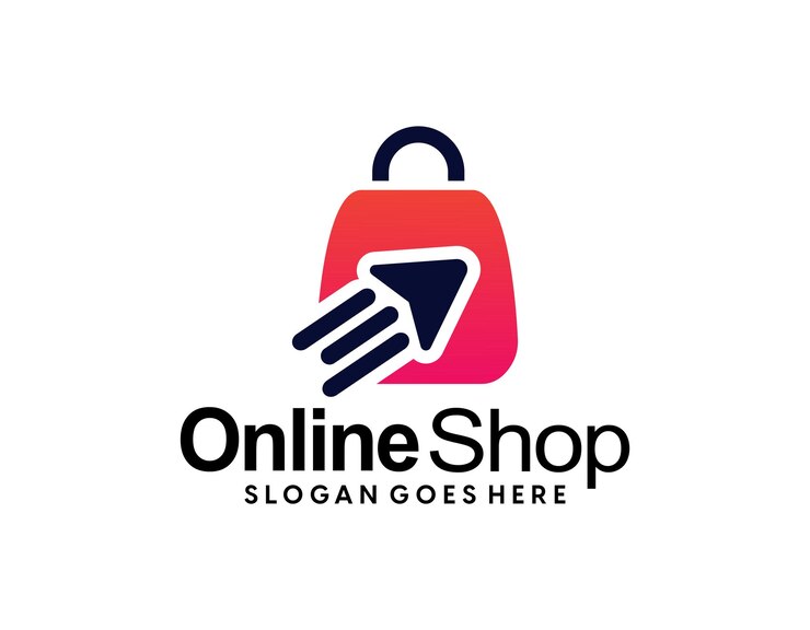 Online shop logo design concept template vector ecommerce logo design for your modern business
