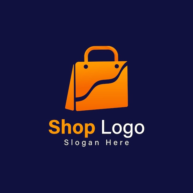 Online shop logo design vector illustration template