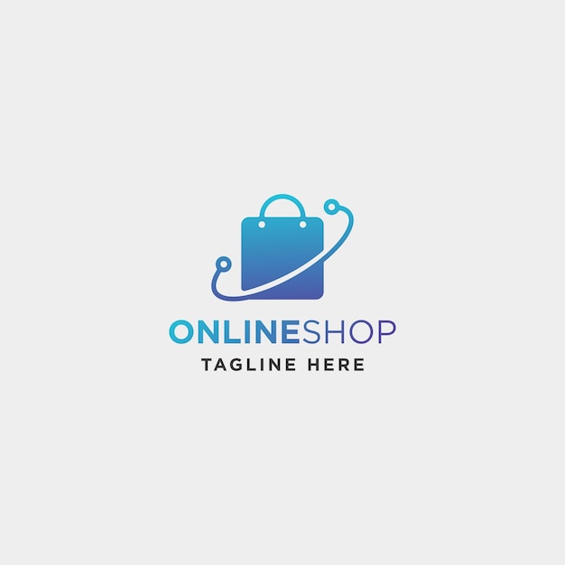 Online shop logo design vector sale market symbol icon illustration