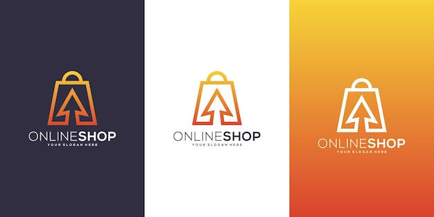 Online shop logo design with arrow