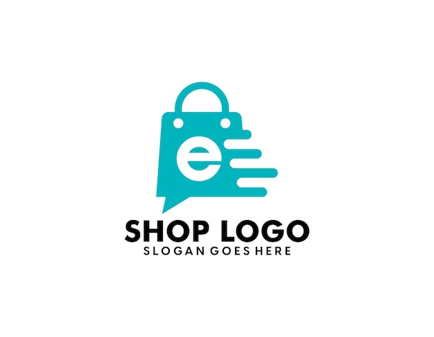 Vector online shop logo designs concept vector shop logo design template illustration