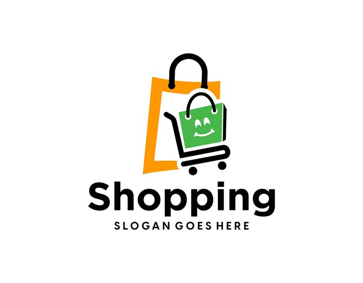 online shop logo designs template vector simple shopping logo icon