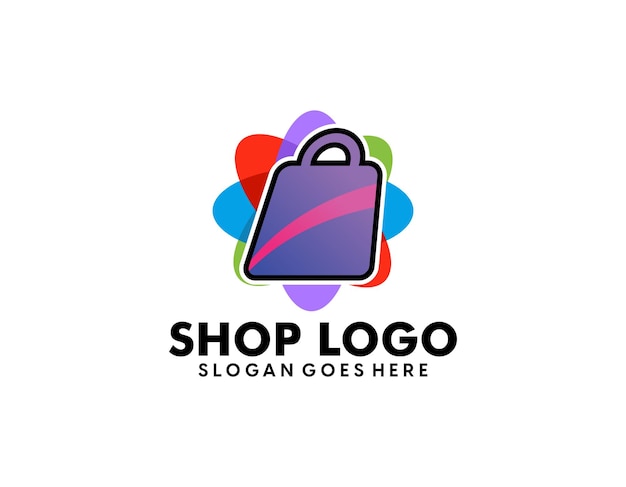 Vettore logo del negozio online progetta modello vettore semplice icona del logo dello shopping