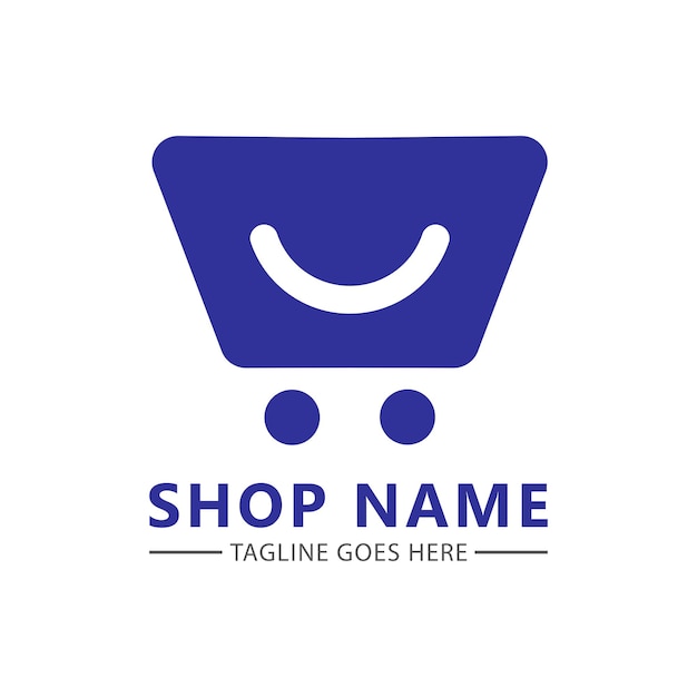 Vector online shop logo. ecommerce logo sopping logo