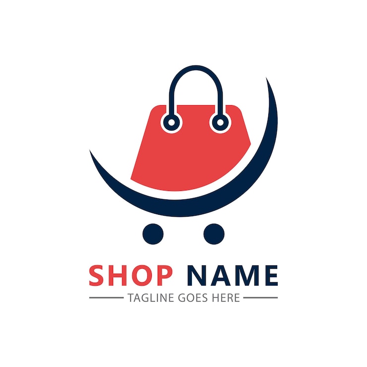 Vector online shop logo. ecommerce logo sopping logo