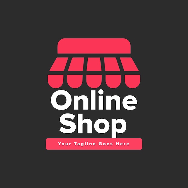 Online shop logo in een effen kleurencombinatie