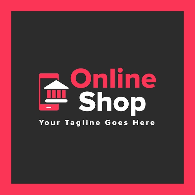 Online shop logo in een effen kleurencombinatie