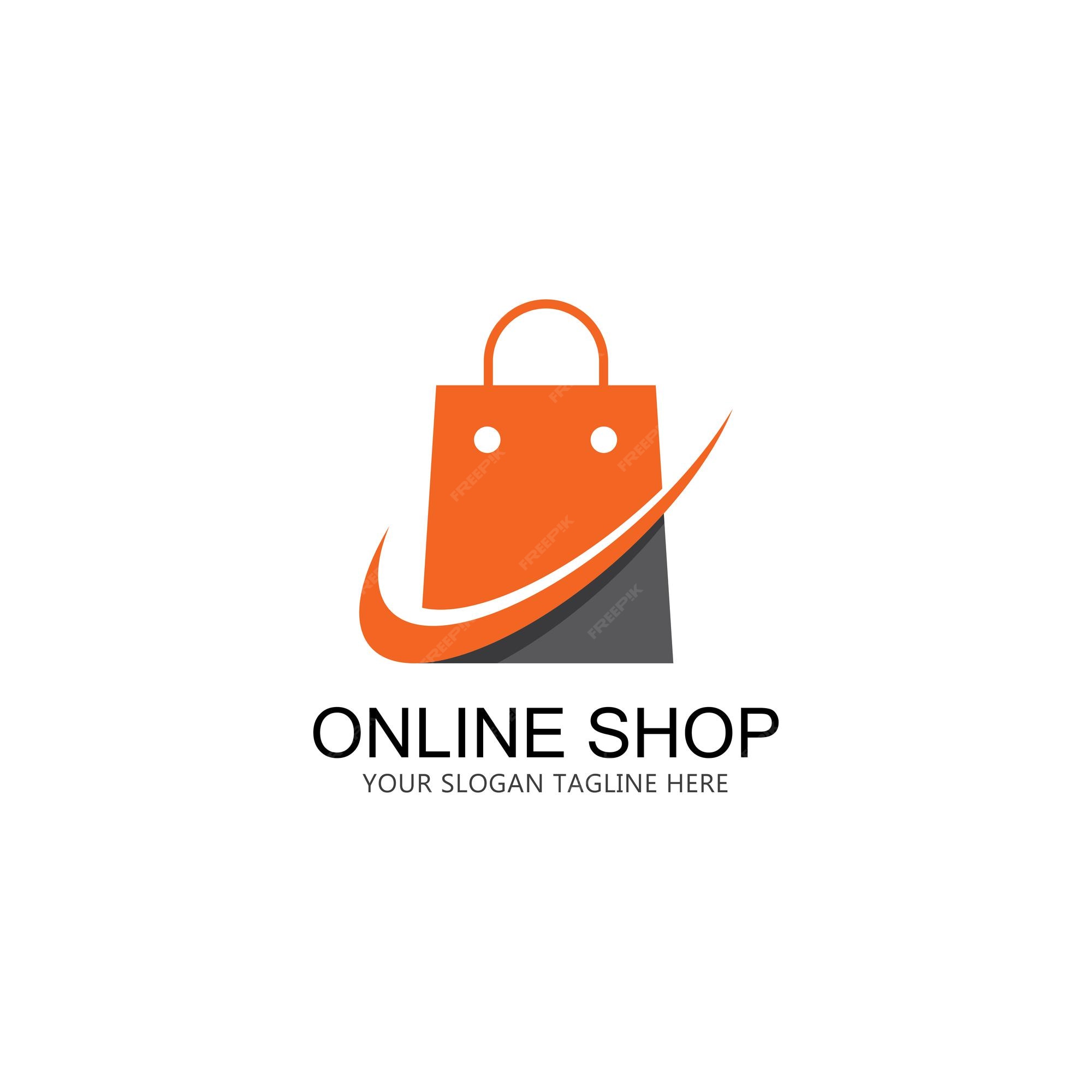 Premium Vector | Online shop logo template design vector