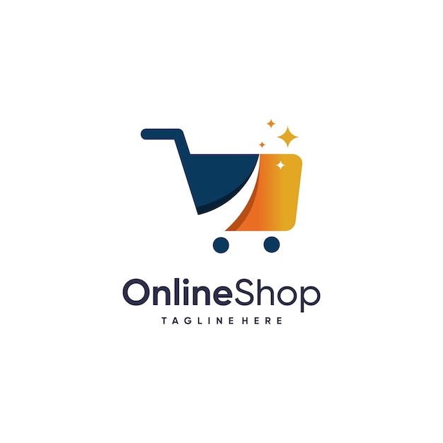 Online shop logo with modern concept for business Premium Vector