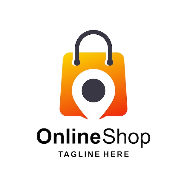 Online shop logo with navigation concept