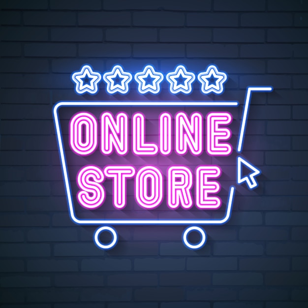 Online shop neon sign