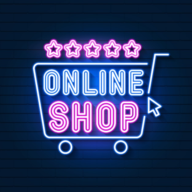 Online shop neon sign