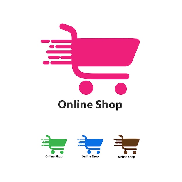 online shop pink color logo design idea