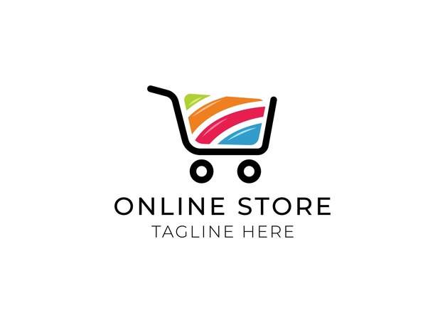 Online shop vector logo for business