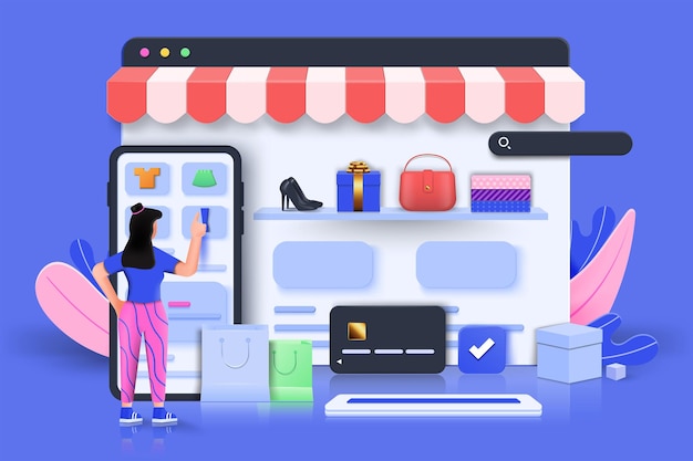 Premium Vector | Online shopping 3d illustration, online shop, online payment concept with floating elements. discount banner design with 3d rendering. vector illustration. Premium Vector | Online shopping 3d illustration, online shop, online payment concept with floating elements. discount banner design with 3d rendering. vector illustration.