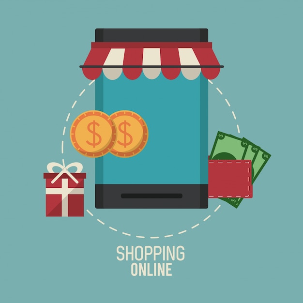 Online shopping background