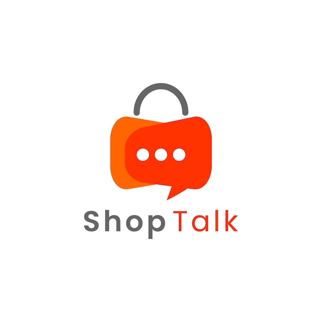 Vettore di progettazione di chat icona logo borsa shopping online