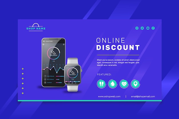 Vector online shopping banner template