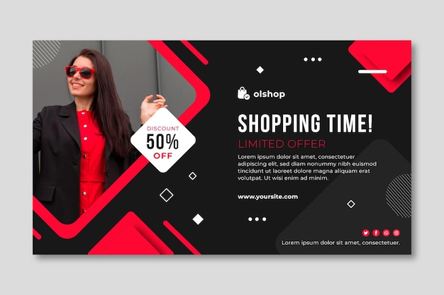 Online shopping banner template