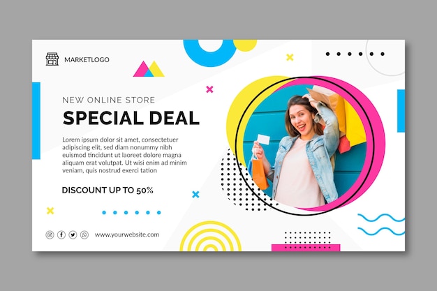 Vector online shopping banner template