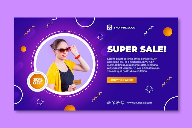 Vector online shopping banner