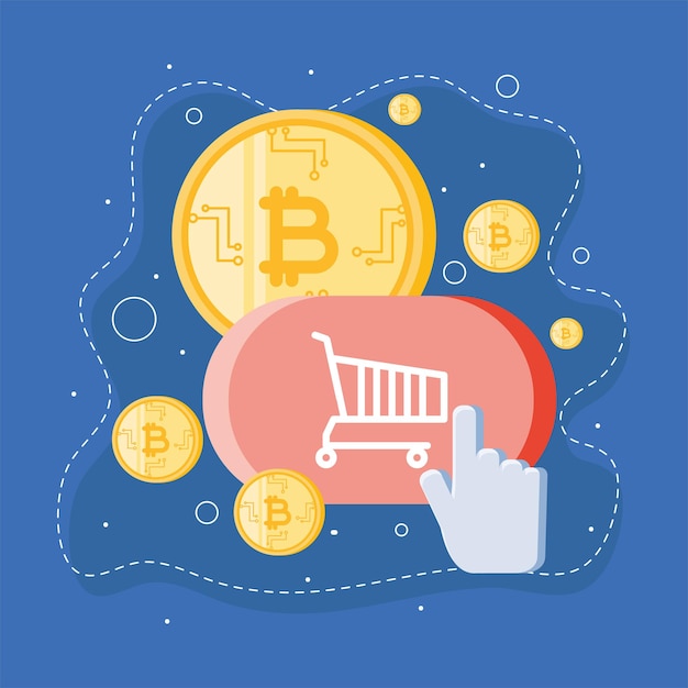 Vector online shopping bitcoins