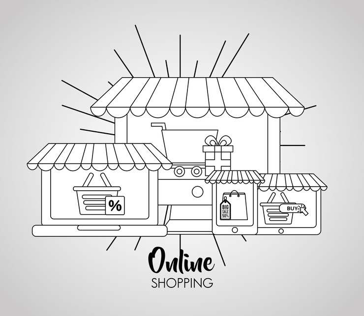Vector online shopping card