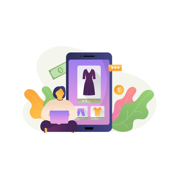 Vector online shopping concept illustration