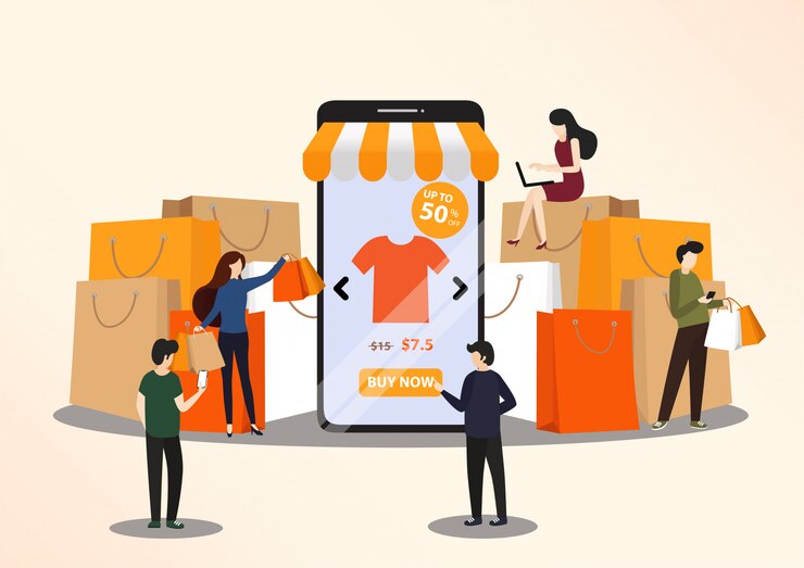 Vector 온라인 쇼핑 개념