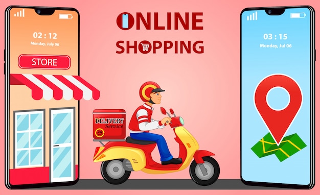 Online shopping and delivery concept