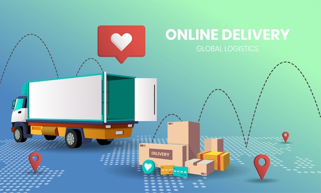 Vector online shopping  delivery