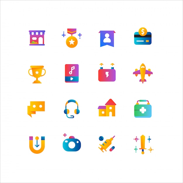 Online shopping, e-commerce icon set