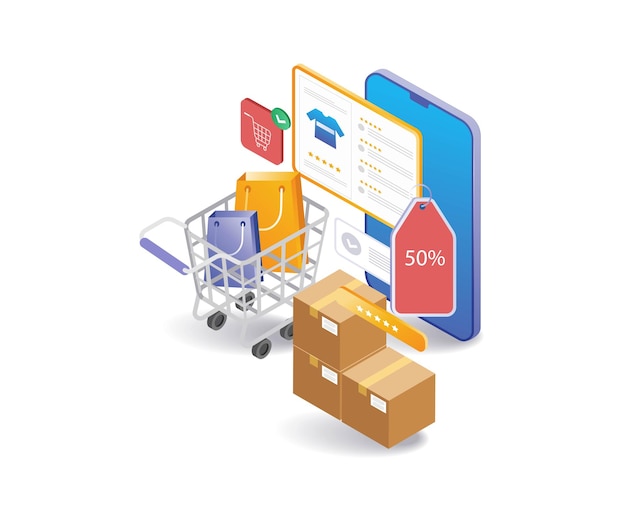 Online shopping on e commerce market