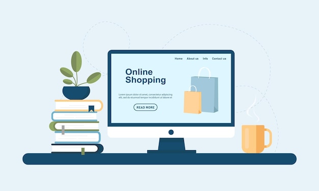 Online shopping ecommerce and digital marketing